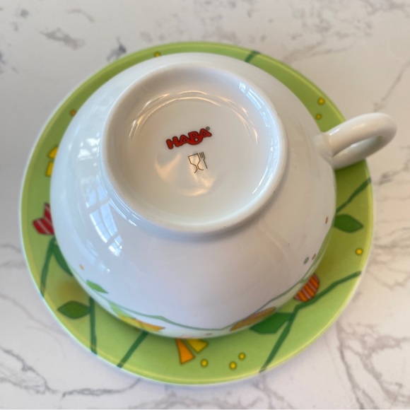 Haba Whimsical ceramic mug and saucer, NWOT, rare - Picture 6 of 7